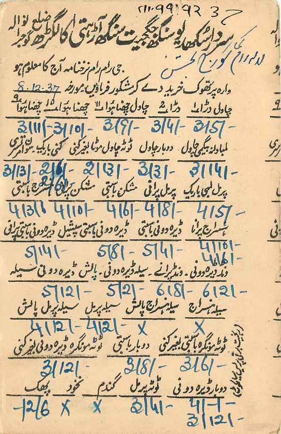 Inde India Cover Card  — Rückseite