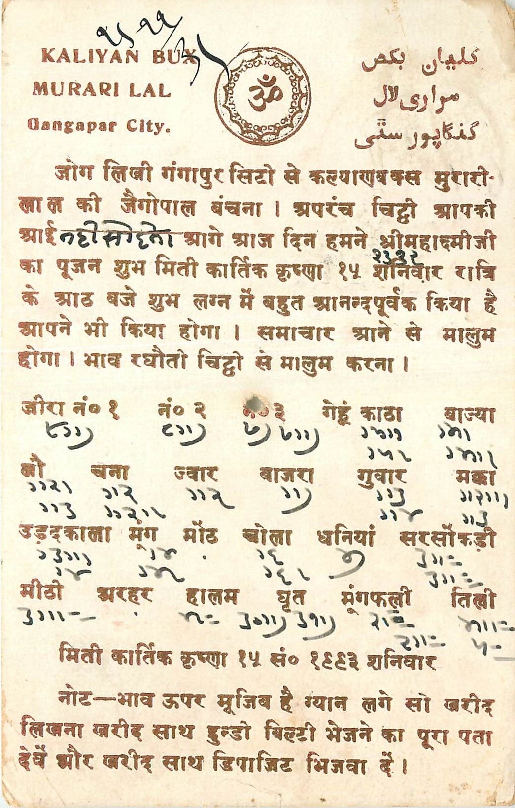 Inde India Cover Card 