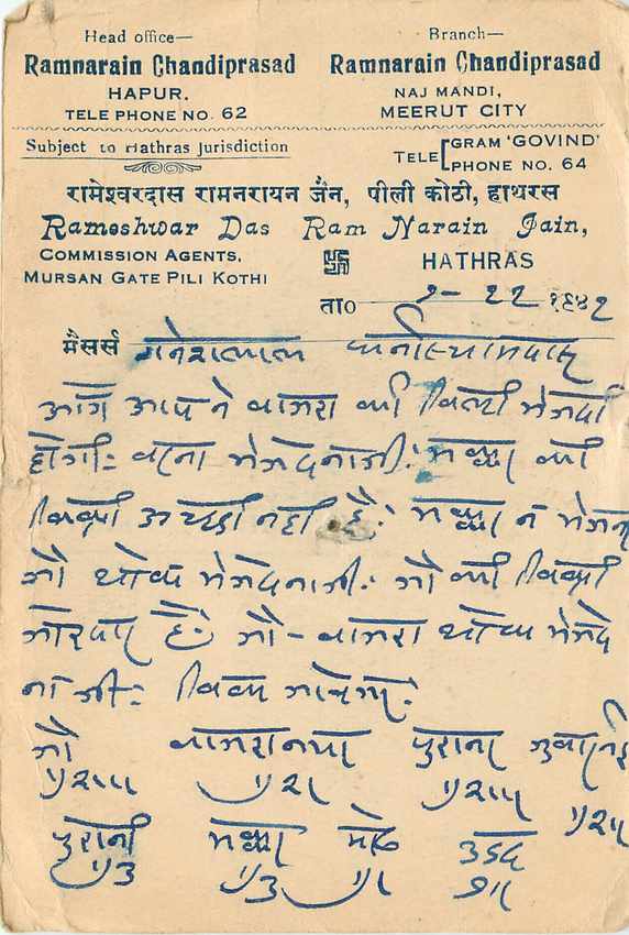 Inde India Cover Card  — Rückseite
