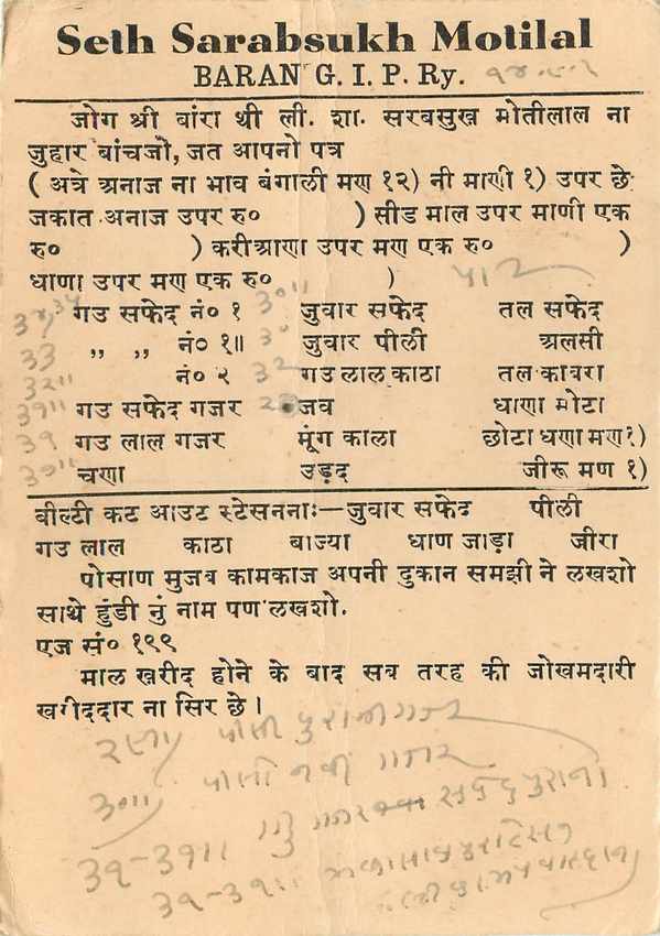 Inde India Cover Card  — Rückseite