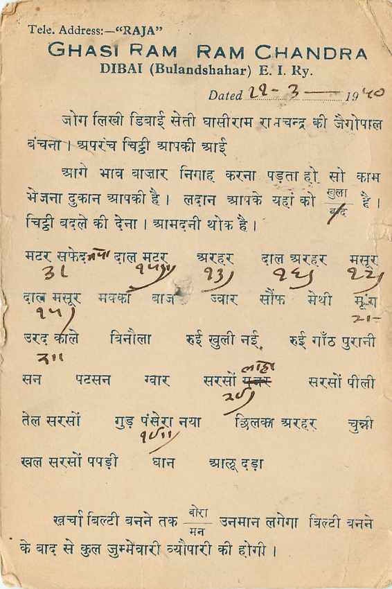 Inde India Cover Card  — Rückseite
