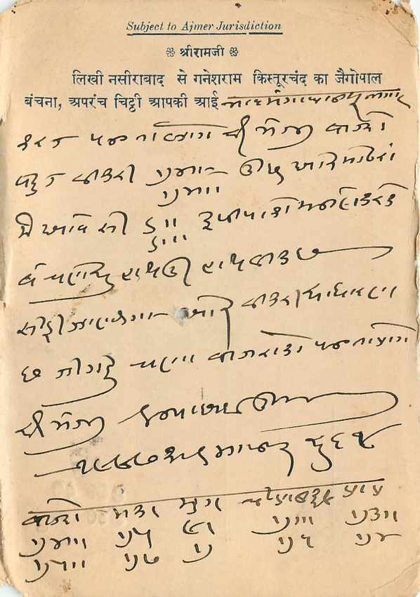 Inde India Cover Card  — Rückseite