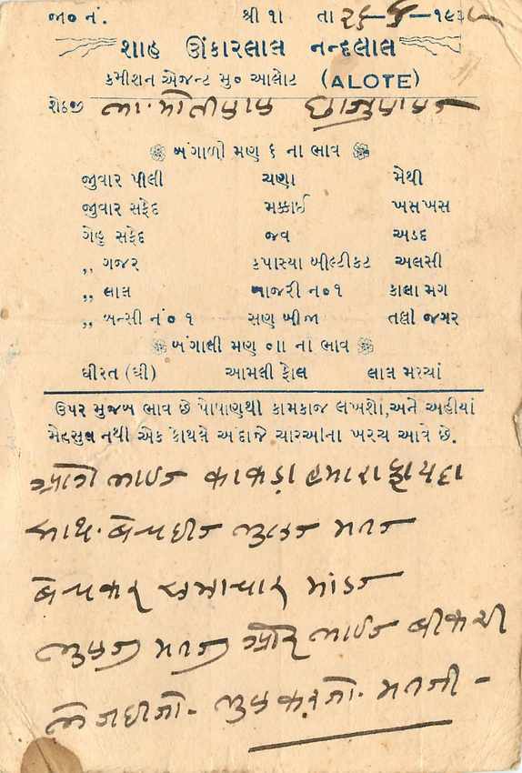 Inde India Cover Card  — Rückseite