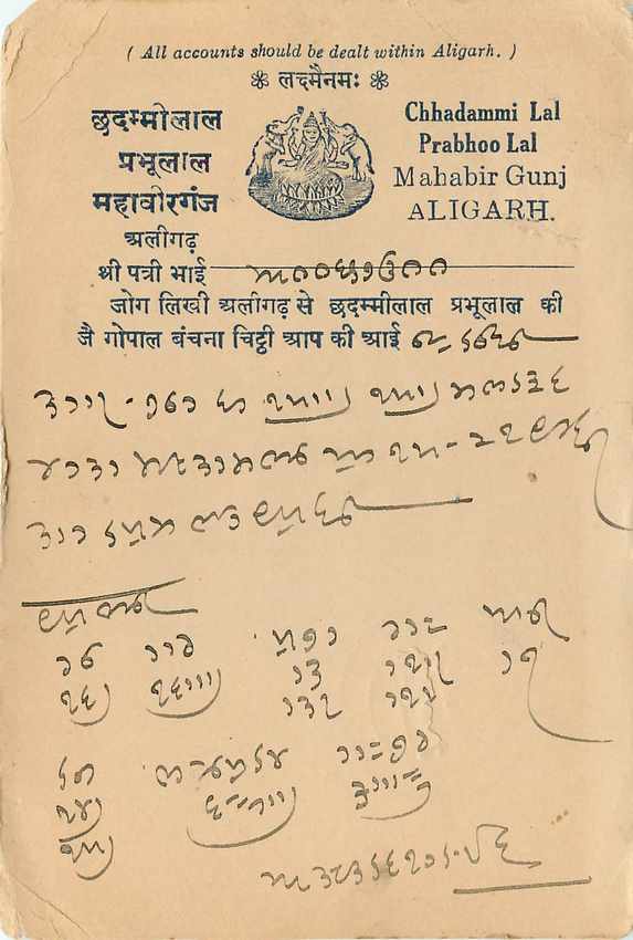 Inde India Cover Card  — Rückseite