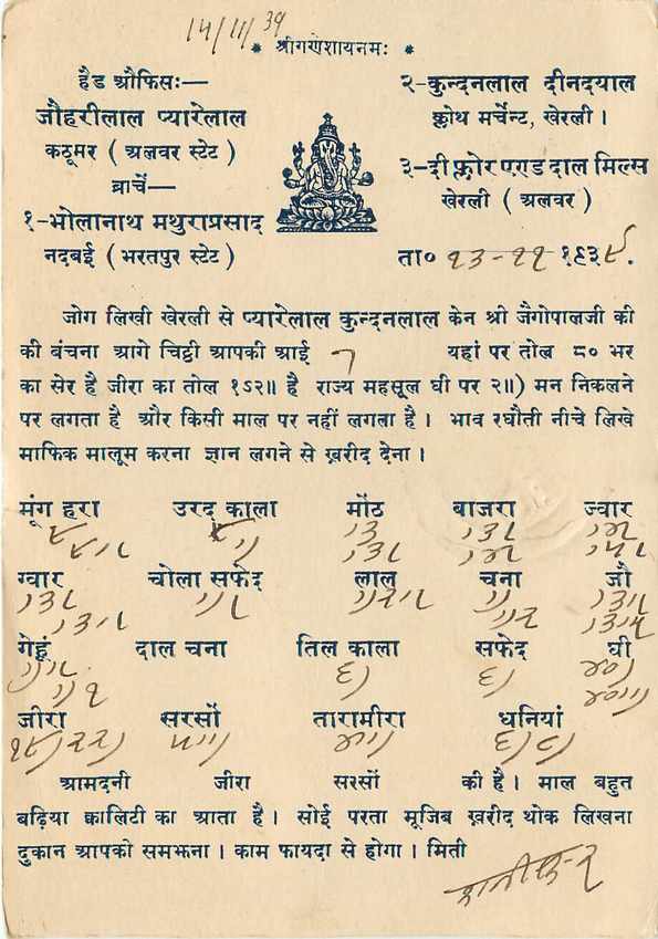 Inde India Cover Card  — Rückseite