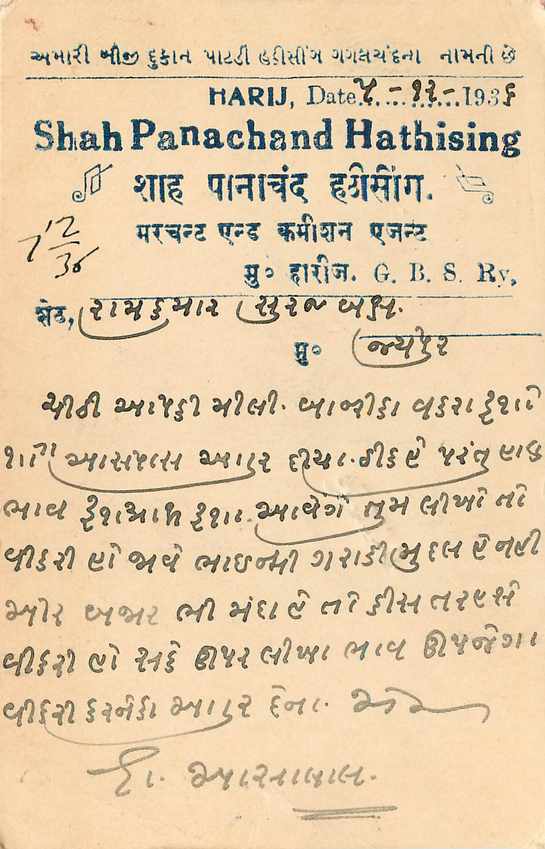Inde India Cover Card  — Rückseite
