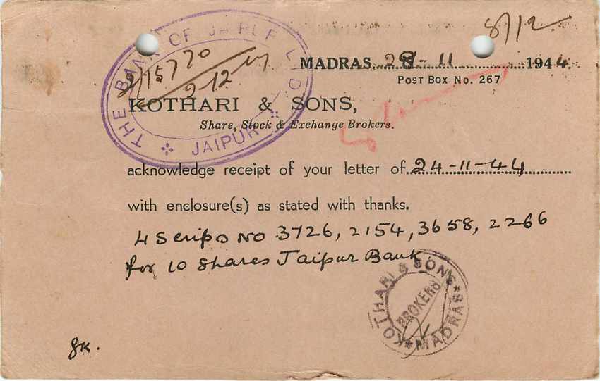 Inde India Cover Card  — Rückseite