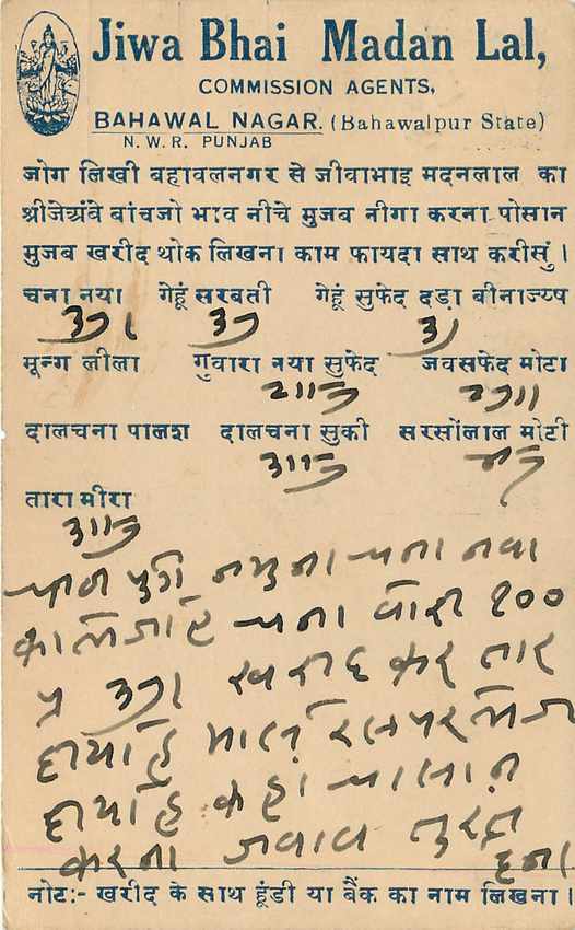 Inde India Cover Card  — Rückseite