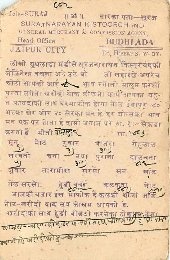 Inde India Cover Card  — Rückseite