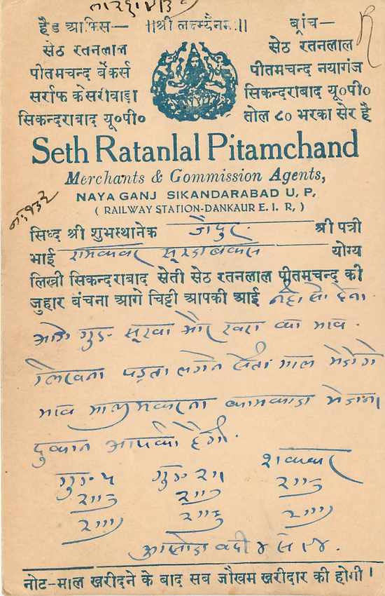 Inde India Cover Card  — Rückseite