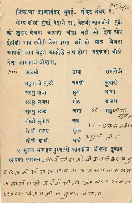Inde India Cover Card  — Verso