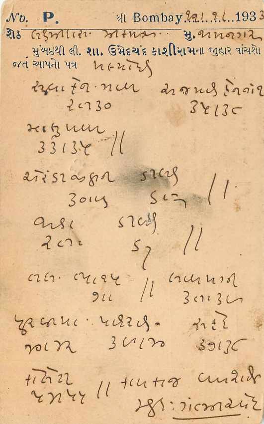 Inde India Cover Card  — Rückseite