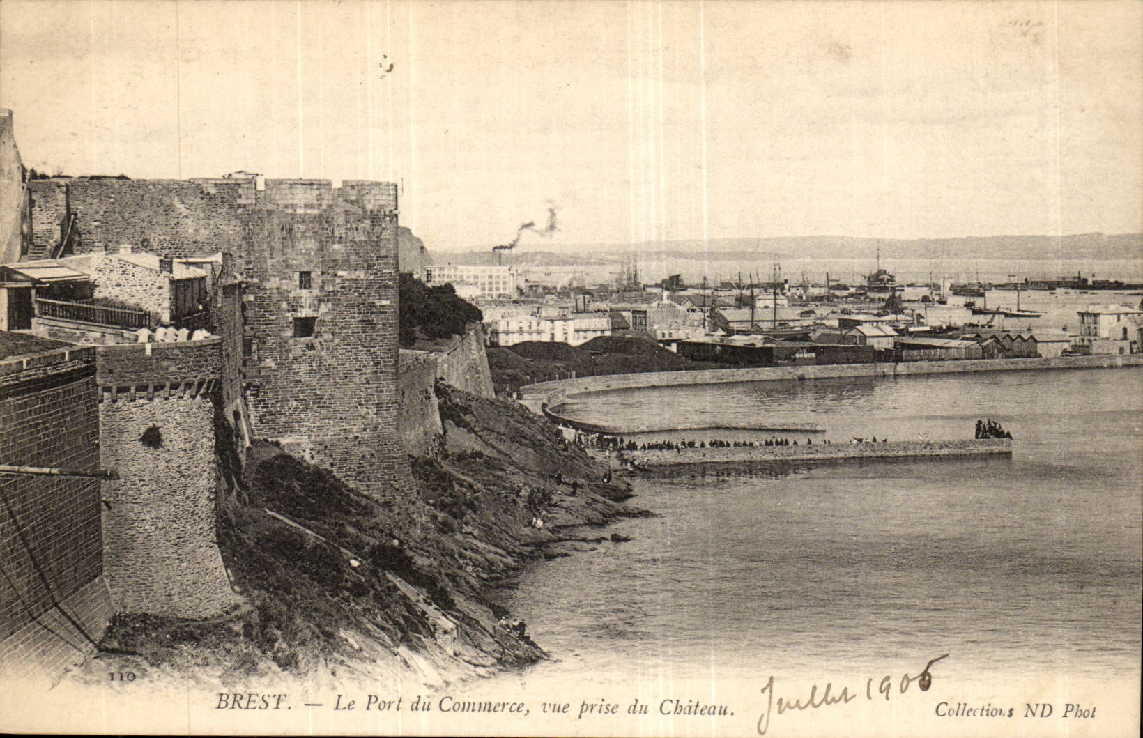 Brest CPA Le port du commerce vue prise du chateau