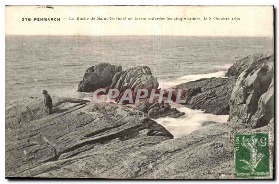 Penmarch CPA La roche de Saint Guenole ou furent enlevees les cinq victimes le 8 octobre 1870
