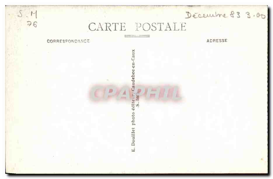 Caudebec en CAux CPA Hotel du chateau — Rückseite