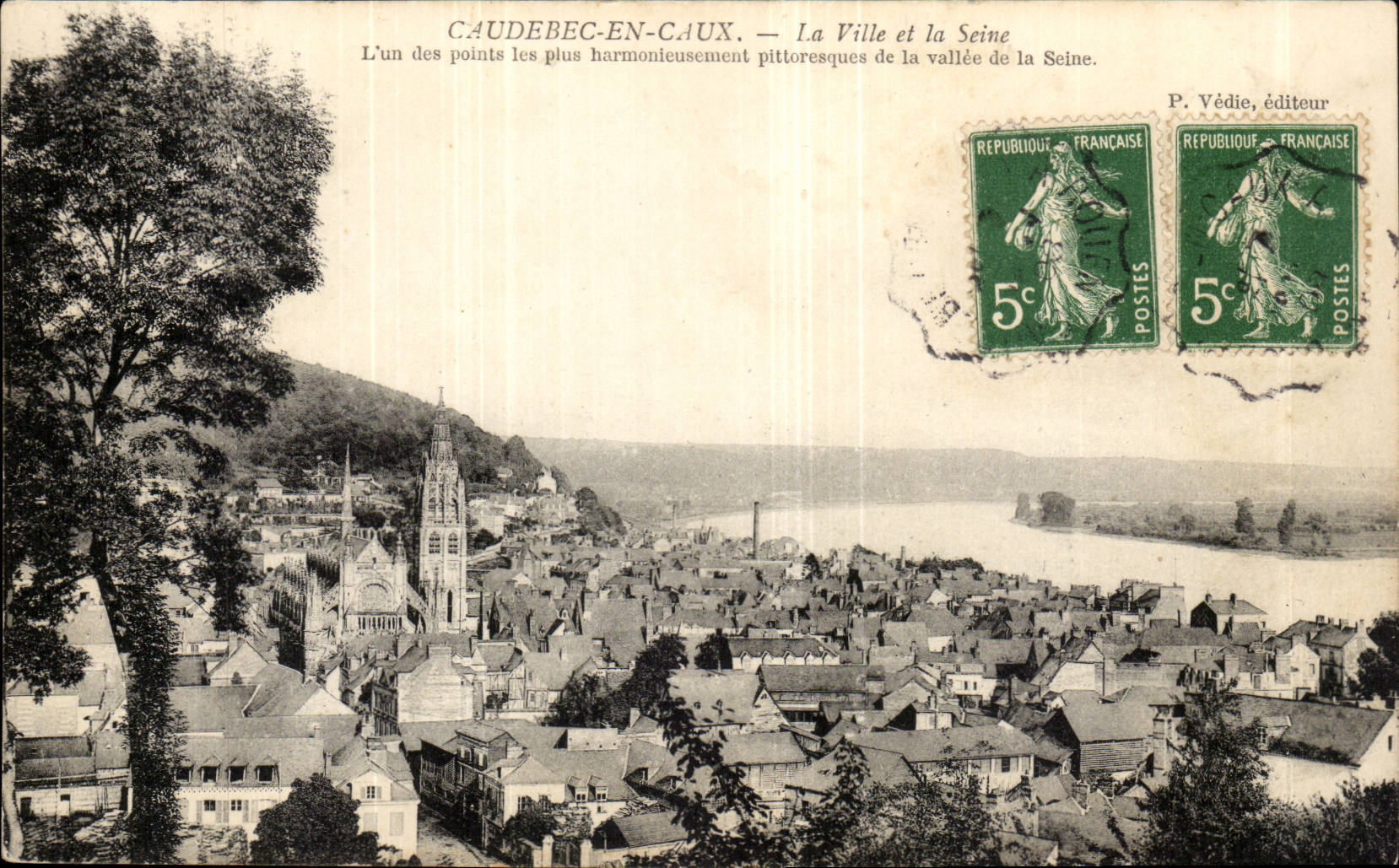 Caudebec en CAux CPA La ville et la Seine 