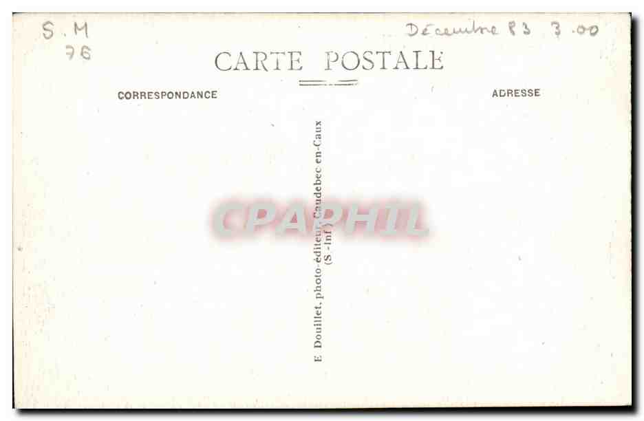 Caudebec en CAux CPA La terrasse Hotel du chateau — Rückseite