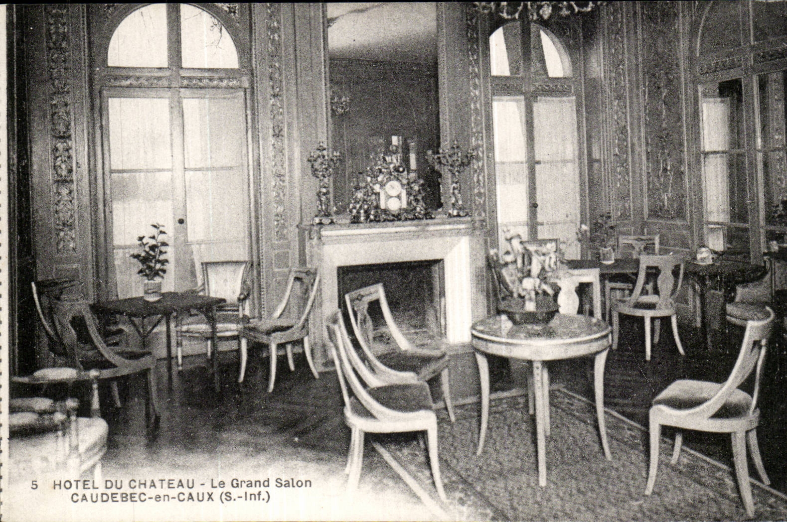 Caudebec en CAux CPA Le grand salon Hotel du chateau