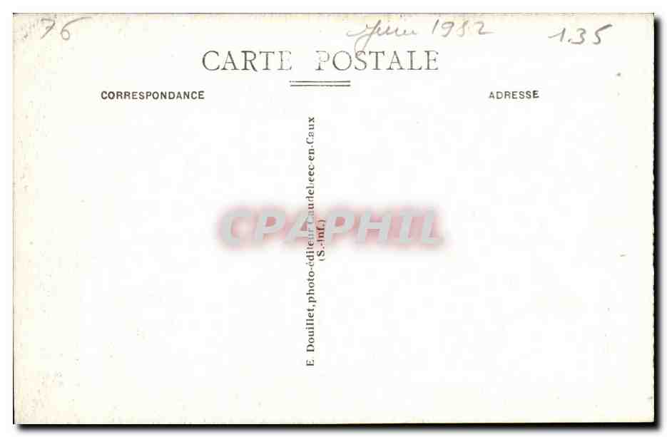 Caudebec en CAux CPA Le grand salon Hotel du chateau — Rückseite