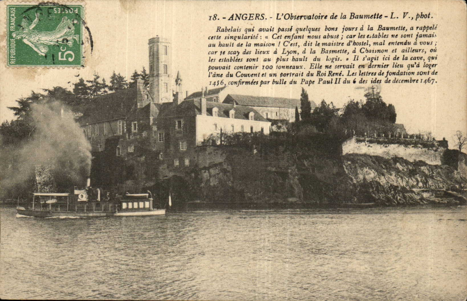 Angers CPA L'obvservatoire de la Baumette (bateau)