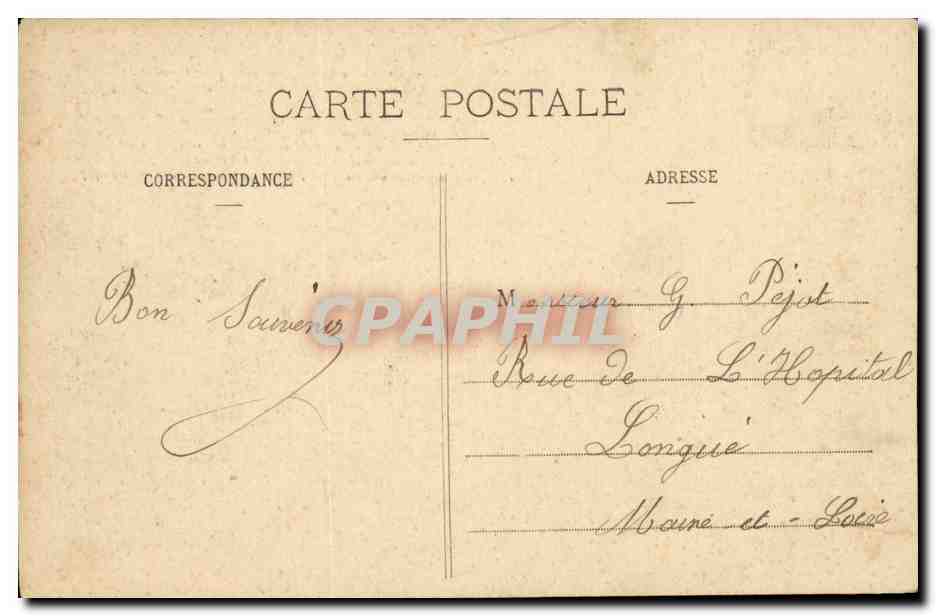 Angers CPA L'obvservatoire de la Baumette (bateau) — Rückseite