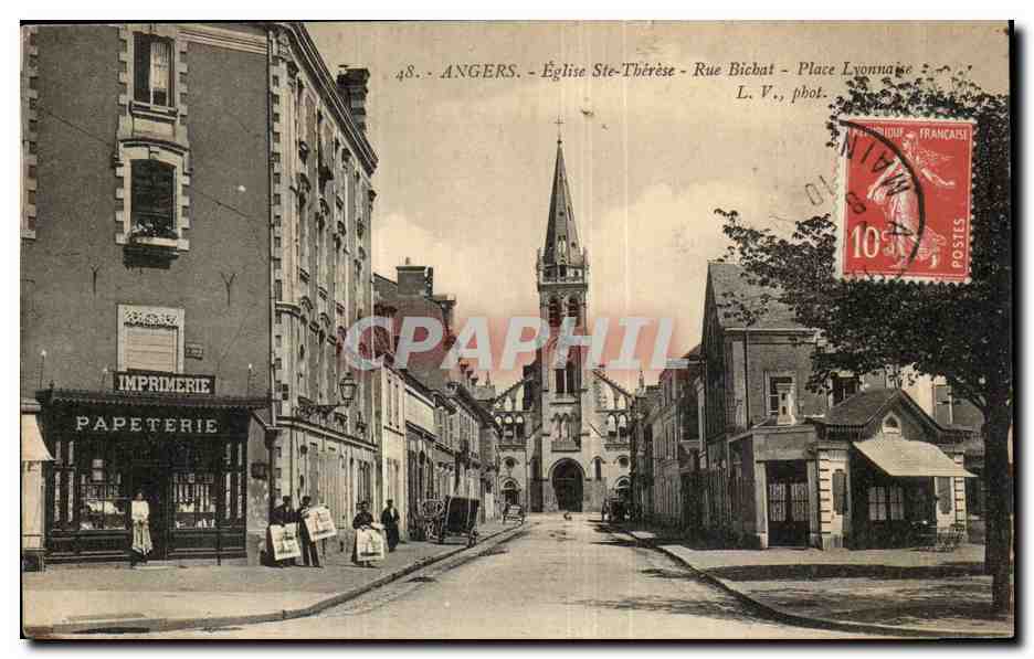 Angers - Église Ste-Thérèse - Rue Bichat - Place Lyonnoise - L. V., phot.