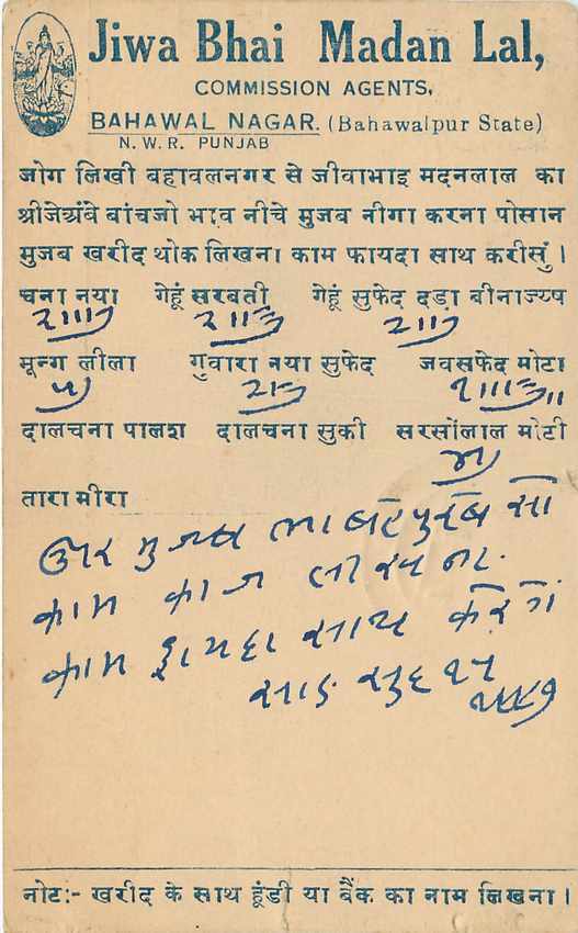 Inde India Cover Card  — Rückseite