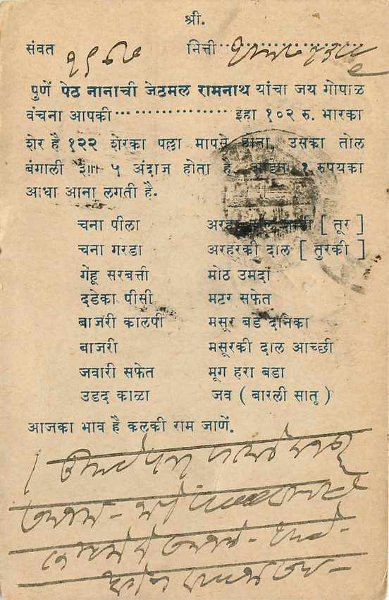 Inde India Cover Card  — Rückseite