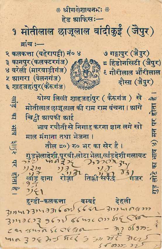 Inde India Cover Card  — Rückseite