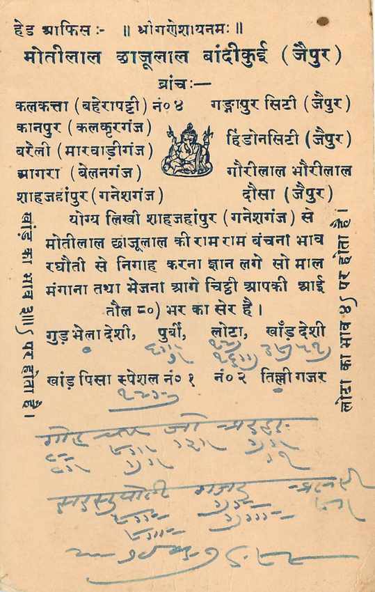 Inde India Cover Card  — Rückseite