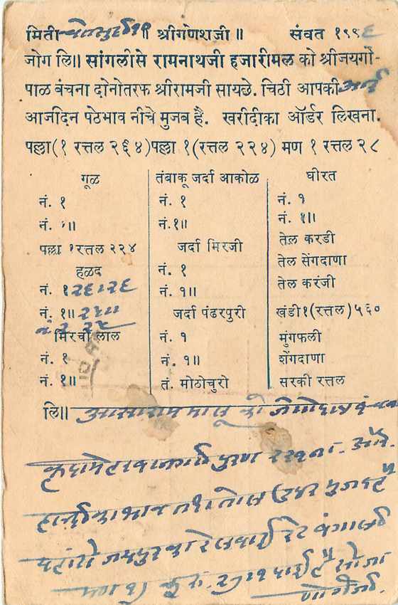 Inde India Cover Card  — Rückseite