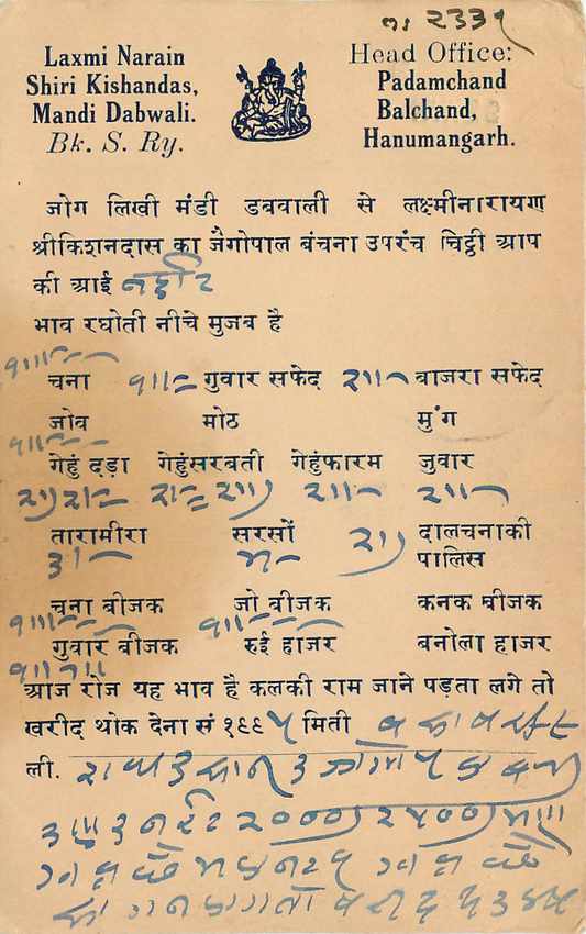 Inde India Cover Card  — Rückseite