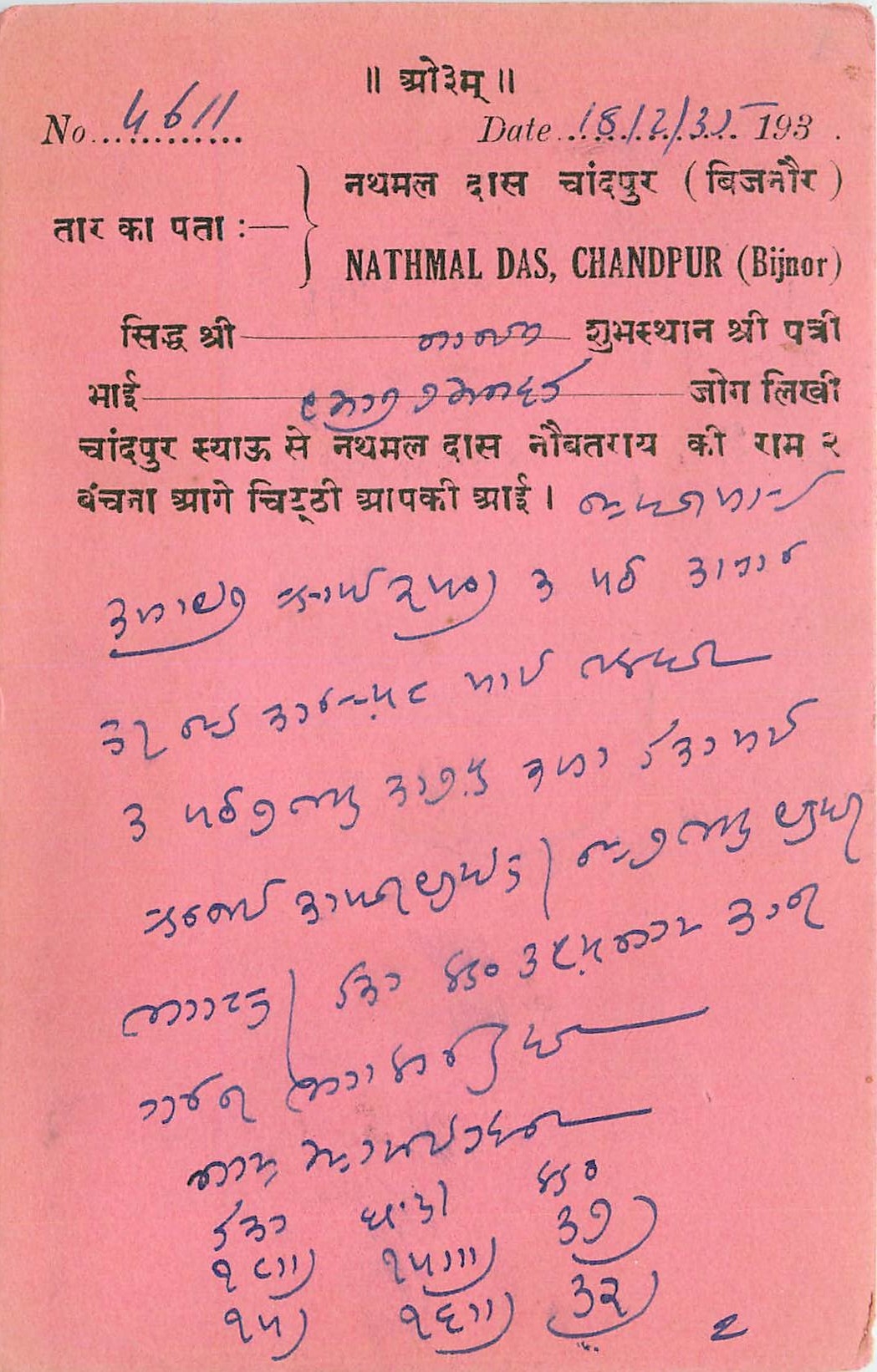 Inde India Cover Card 