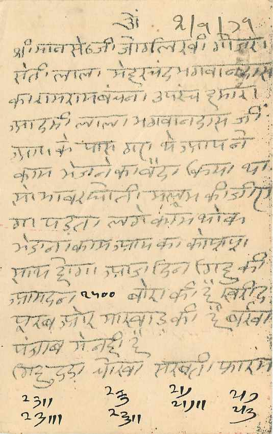 Inde India Cover Card  — Rückseite