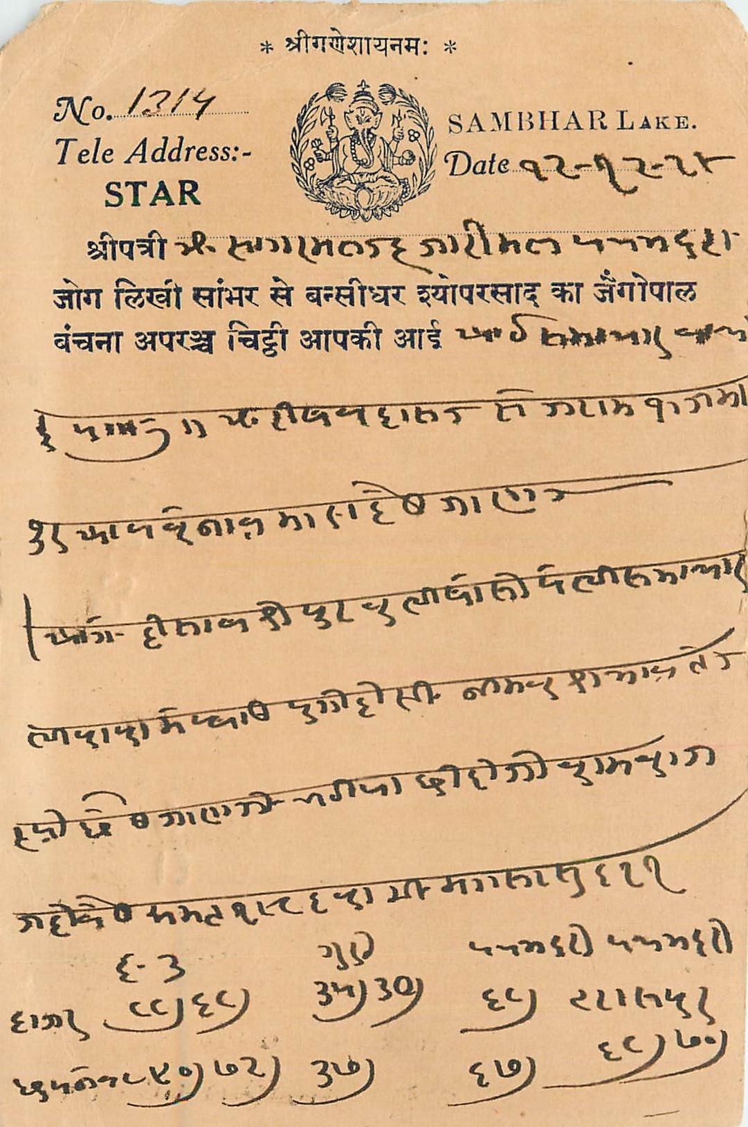 Inde India Cover Card 