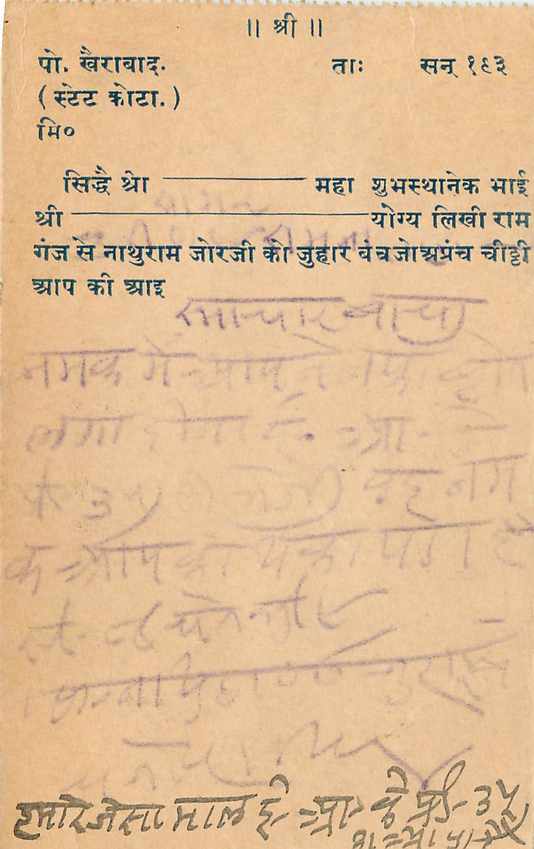 Inde India Cover Card  — Rückseite