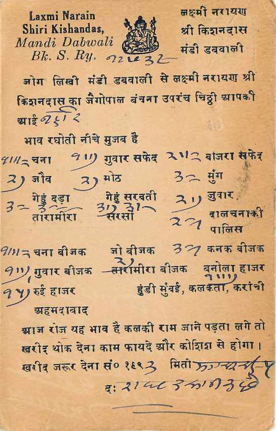 Inde India Cover Card  — Rückseite