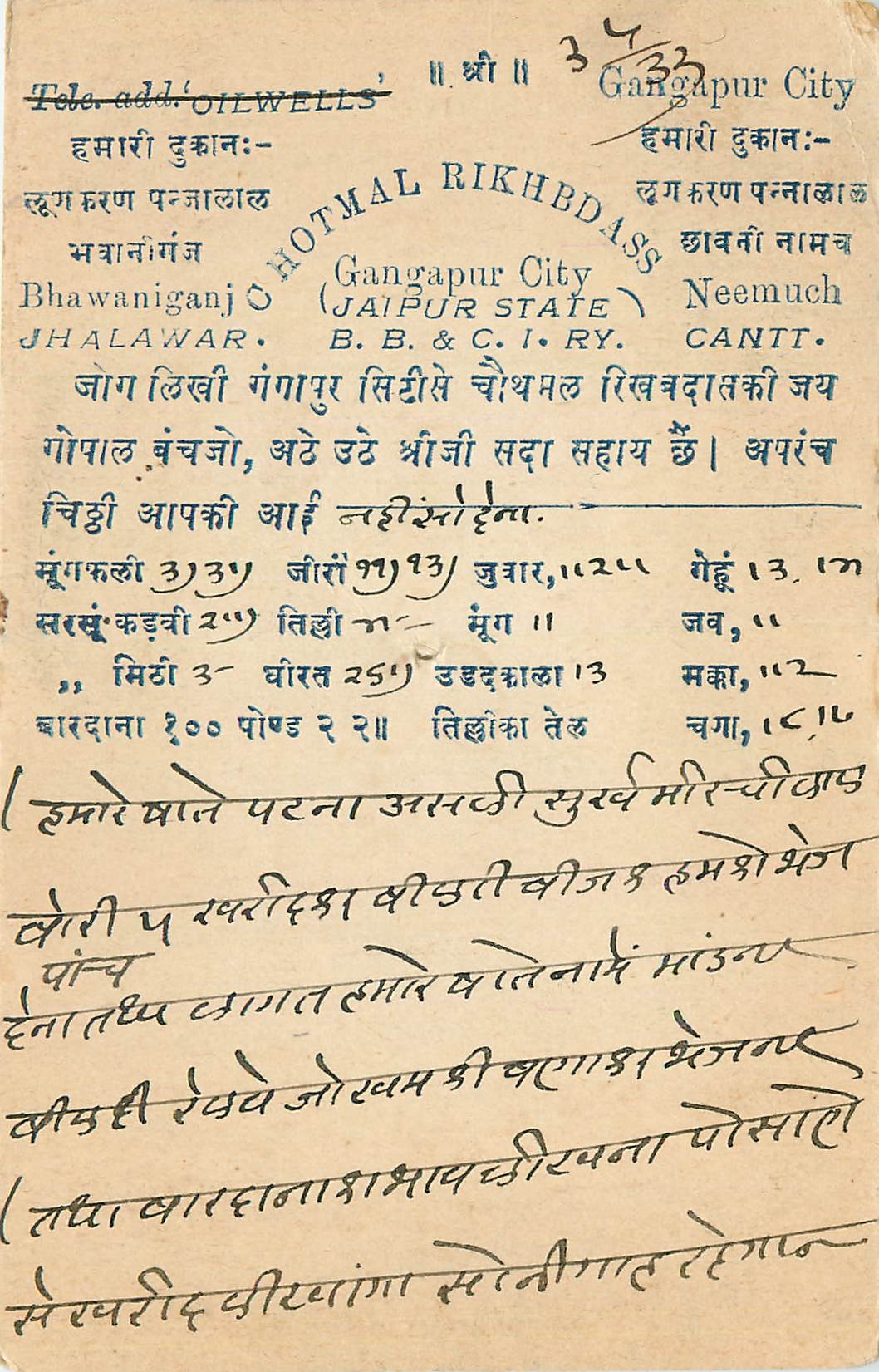 Inde India Cover Card 