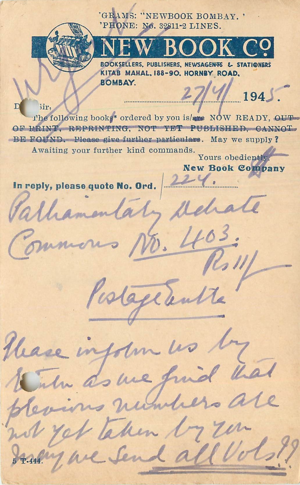 Inde India Cover Card 