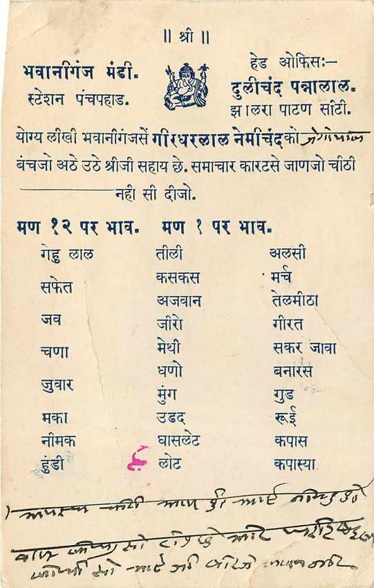 Inde India Cover Card  — Rückseite