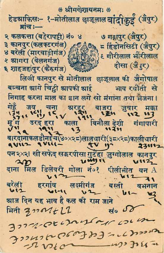 Inde India Cover Card  — Rückseite