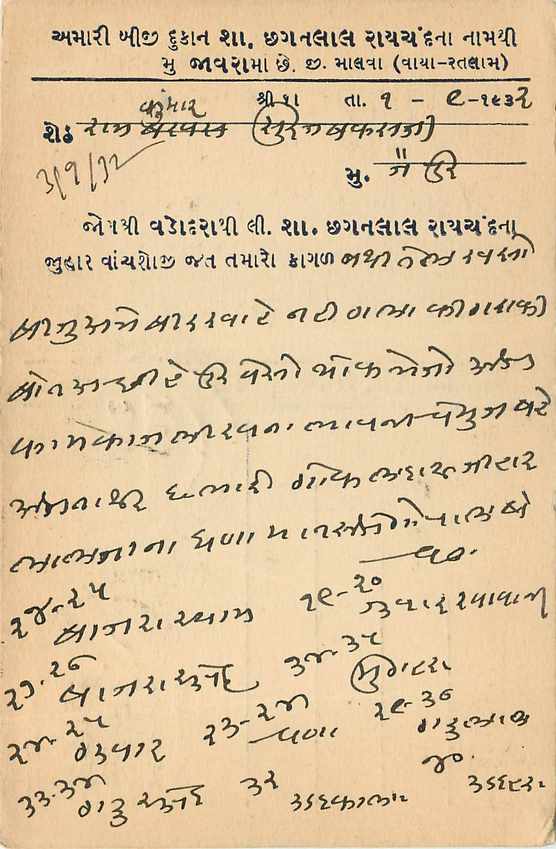 Inde India Cover Card  — Rückseite