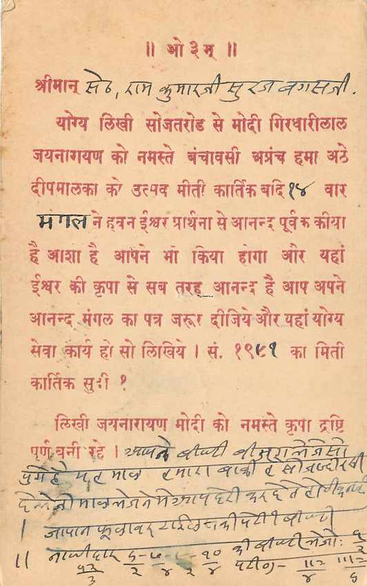 Inde India Cover Card  — Rückseite