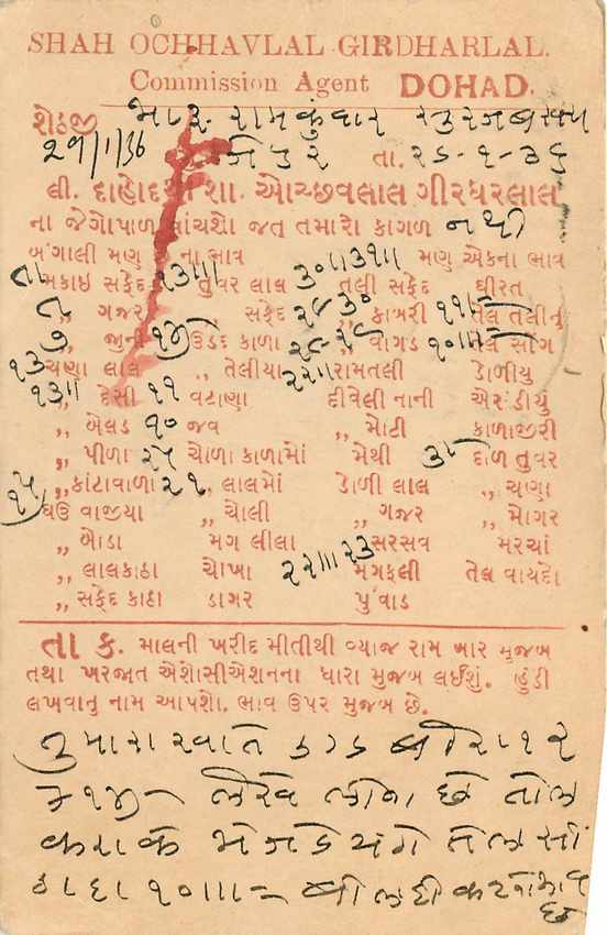 Inde India Cover Card  — Rückseite