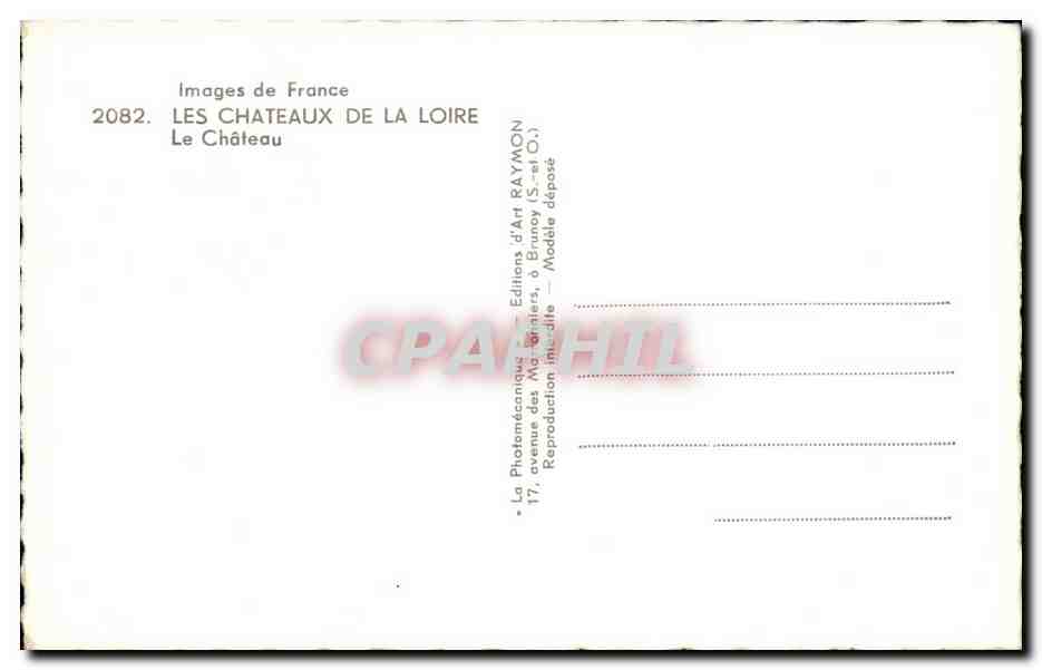 Saumur CPA Le chateau fort  — Rückseite