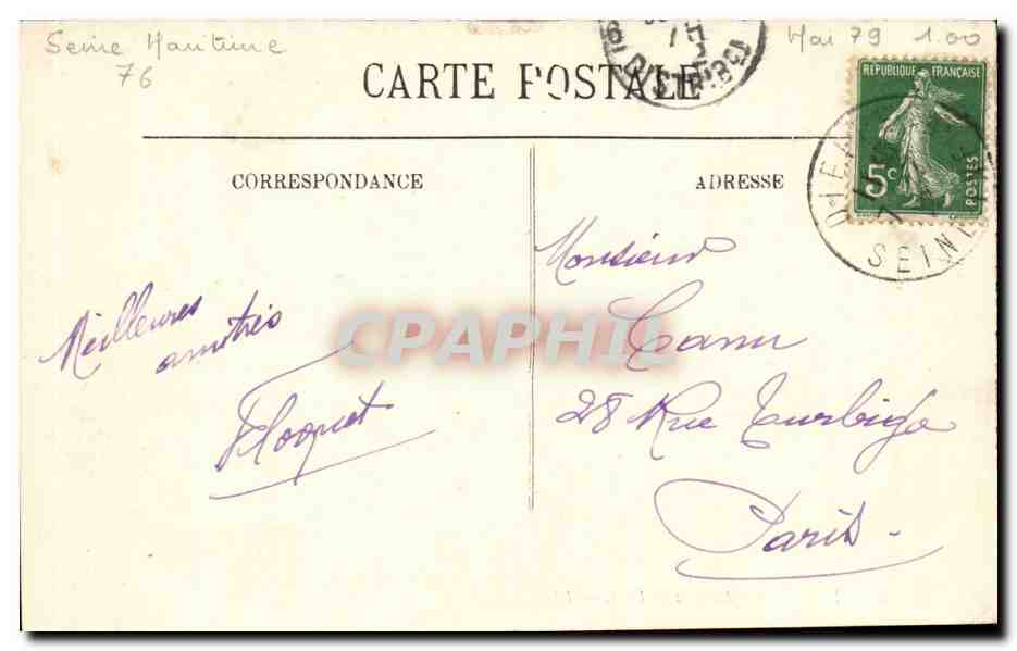Dieppe CPA Le chateau et la ville — Rückseite