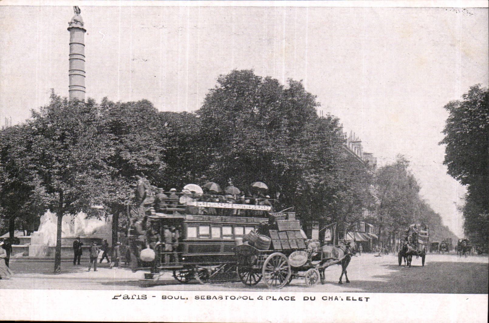 Paris CPA Boulevard Sebastopol et place du Chatelet