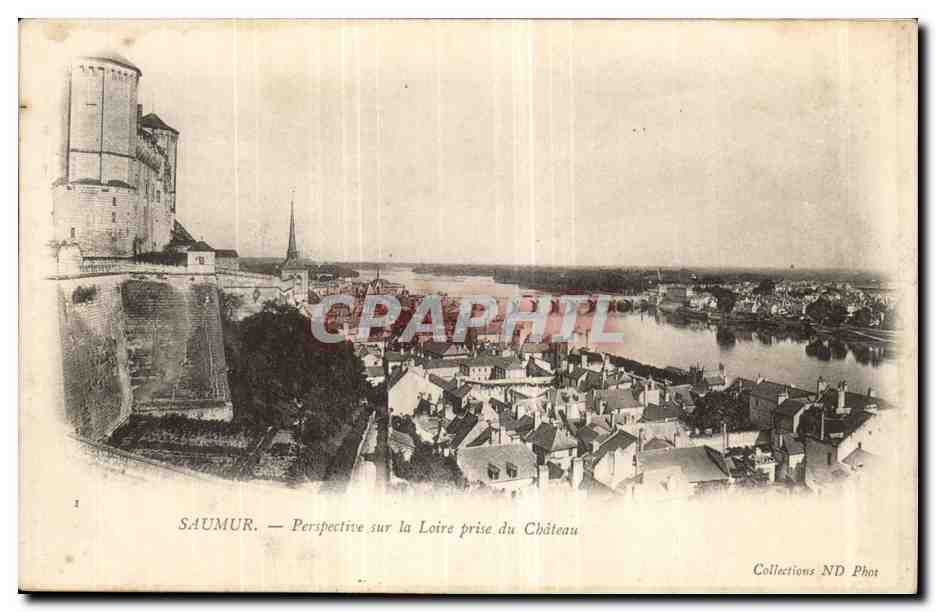 Saumur CPA Perspective sur la Loire pres du chateau 
