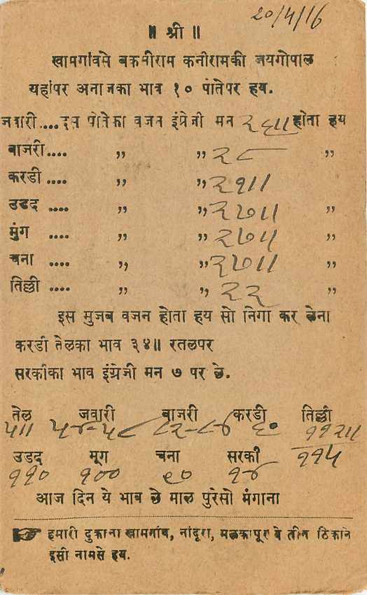 Inde India Cover Card  — Rückseite