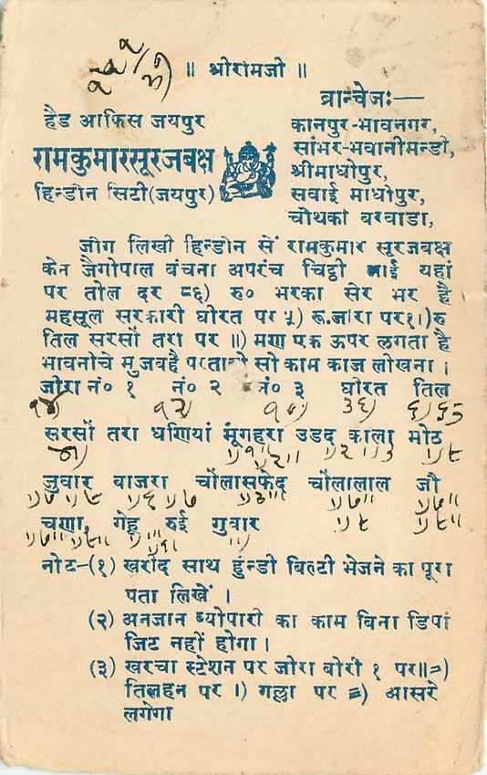 Inde India Cover Card  — Rückseite